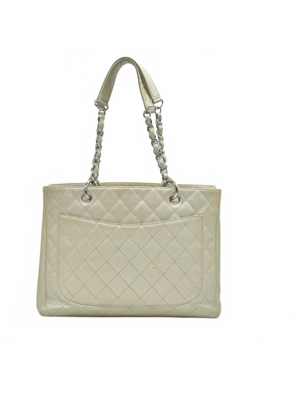 $2900 2006 Chanel Caviar Grand Shopping Tote GST Light Gold